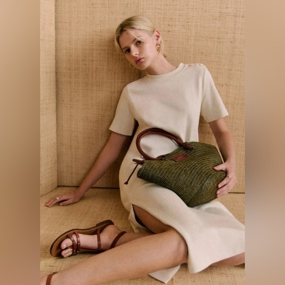 Sezane EMY Dress Cream Size L Organic Cotton NWT - Picture 1 of 10